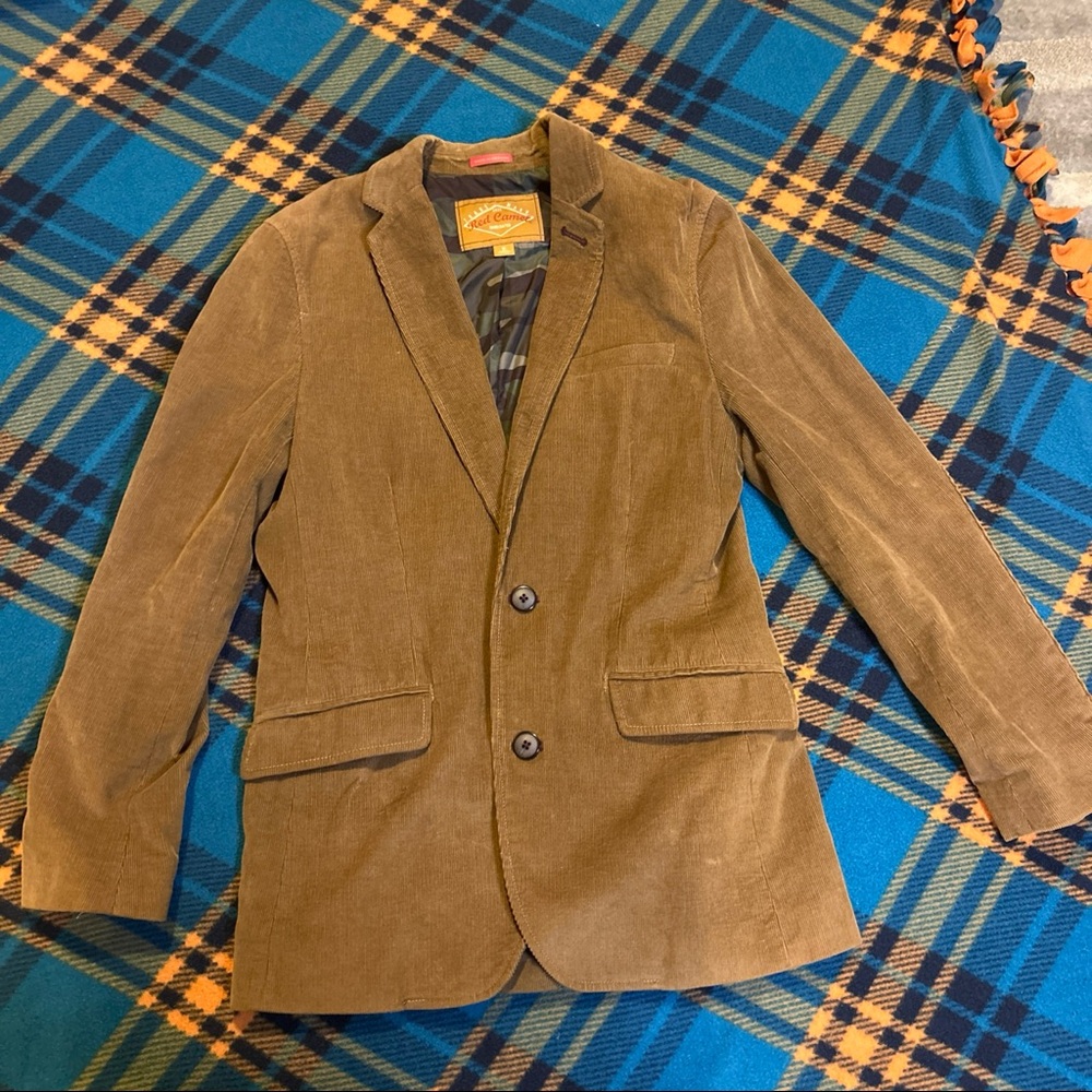 RED CAMEL BRAND CORDUROY BUTTON UP BLAZER- small